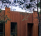cool rusted steel building in the deep pine forest 
