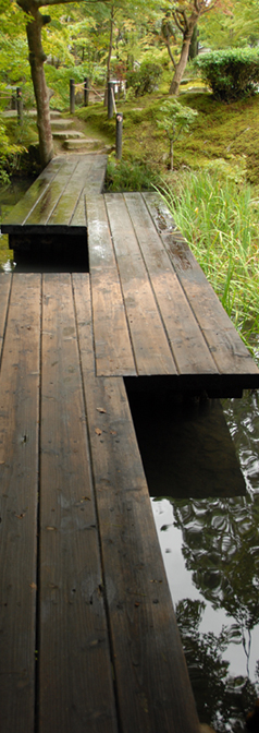 wooden kyoto zigzag bridge